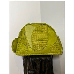 NWOT Lug Womens Yoga Exercise Bag Zipper Pockets Size L Green/Yellow